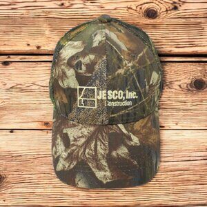 JESCO Construction Camo Mesh Strapback Cap Logo Trucker Baseball Hunting Hat